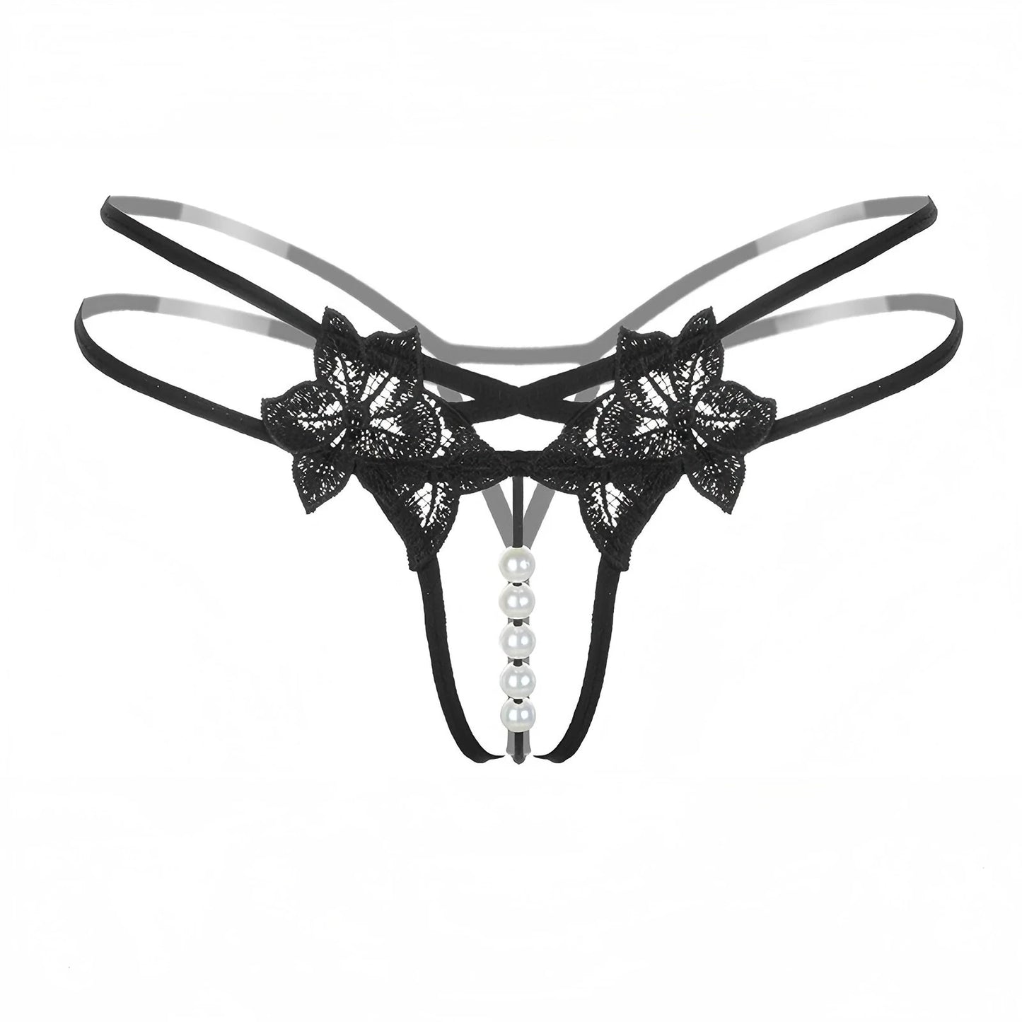 Lingerie with beads; enticing thong; single-row massage lingerie; sexy open-crotch lingerie; novelty lingerie.